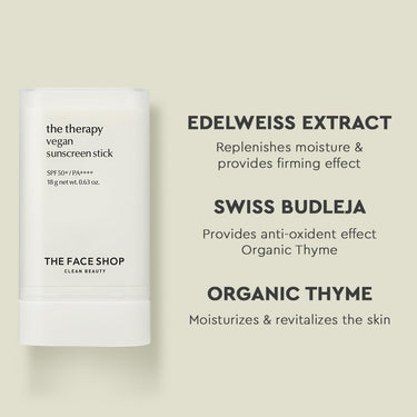 The Face Shop The Therapy Sunscreen Stick SPF50+ PA++++, Water Resistant, UVA/B Protection